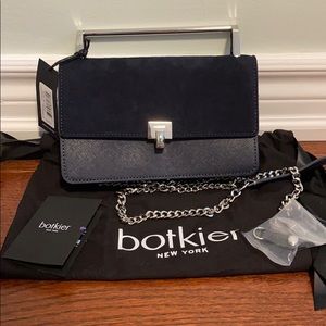 Botkier Small Lennox in Navy Suede and Saffiano
